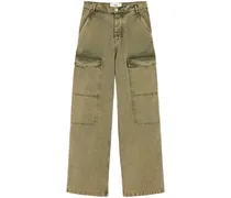 Weite Jeans mit Cargo-Taschen - Nude