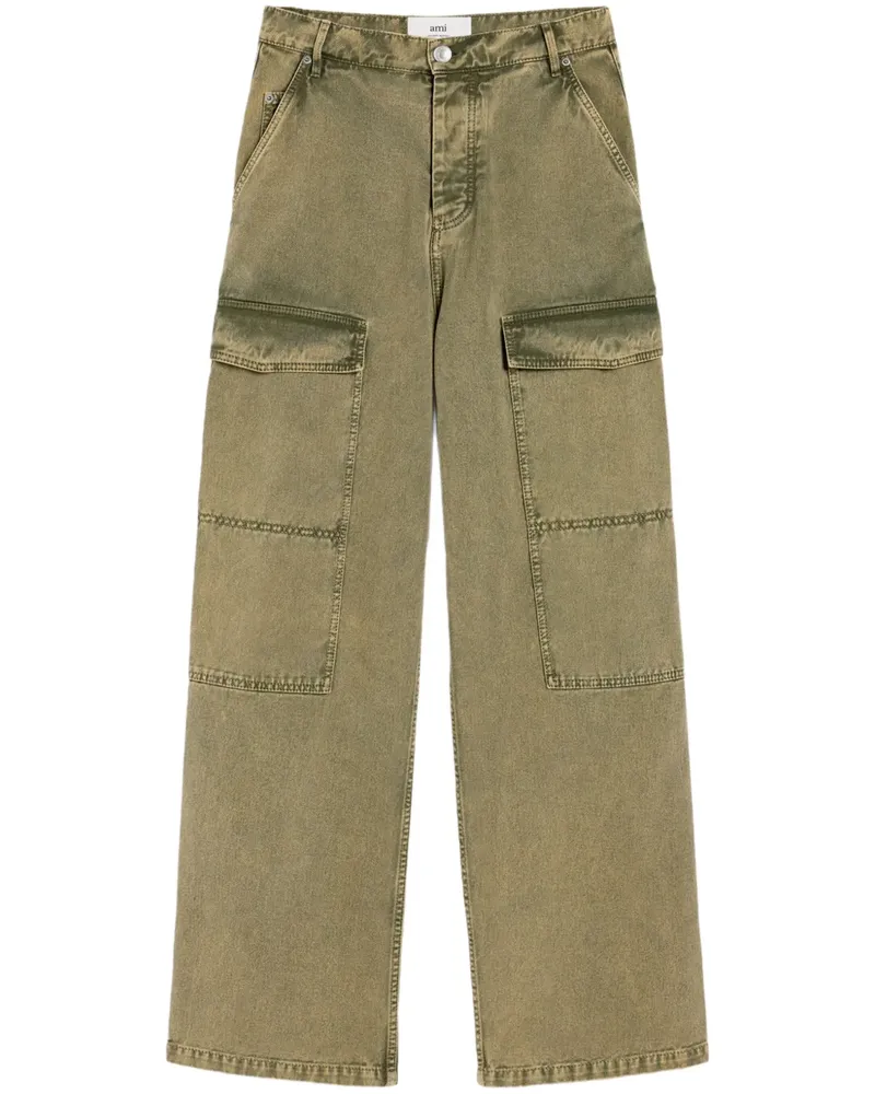AMI Paris Weite Jeans mit Cargo-Taschen - Nude Nude