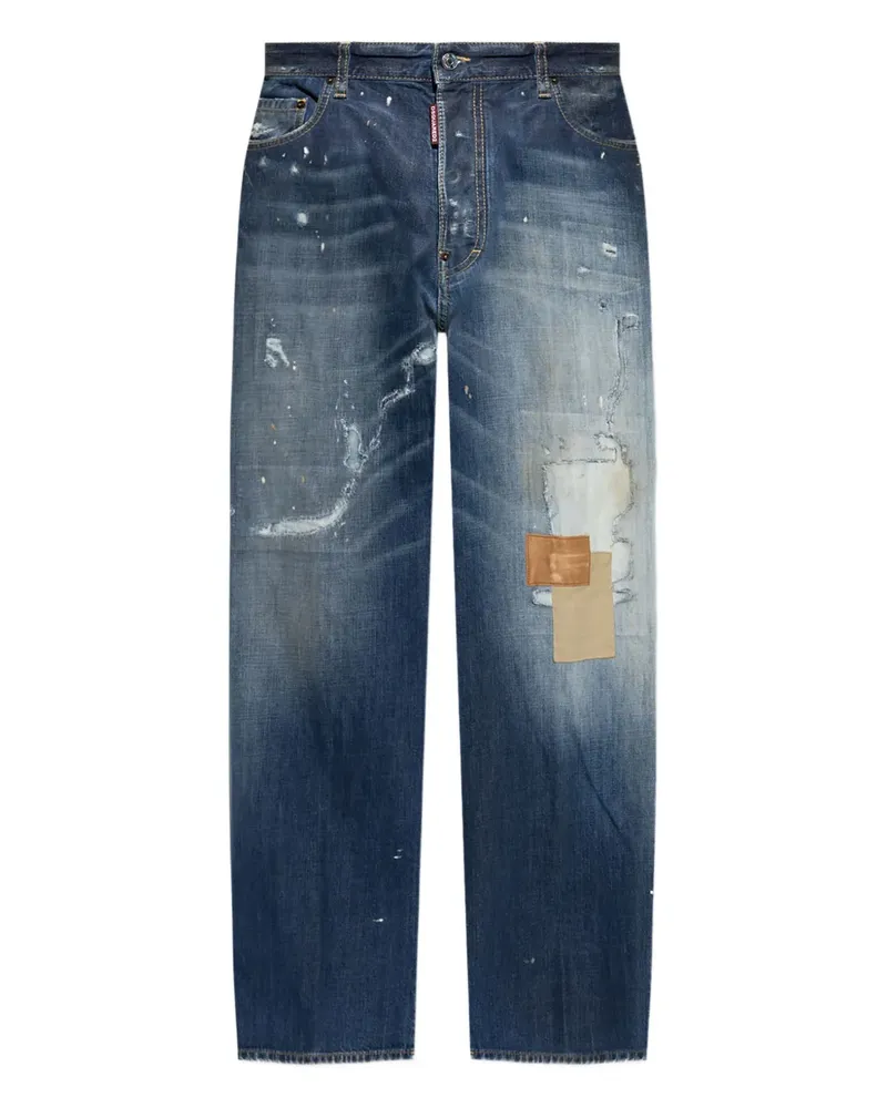Dsquared2 Ausgeblichene Patchwork-Jeans - Blau Blau