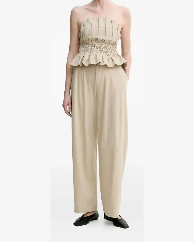 Isabelle Blanche Plisseehose mit geradem Schnitt - Nude Nude
