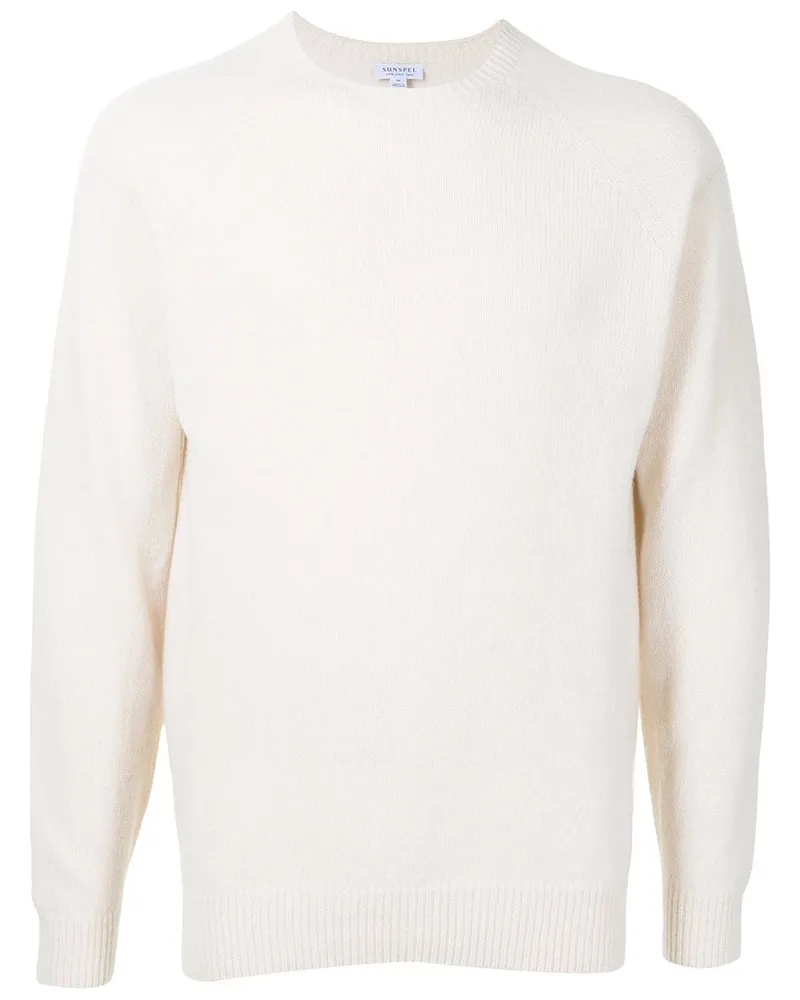 Sunspel Pullover mit Rundhalsausschnitt - Weiß Weiß