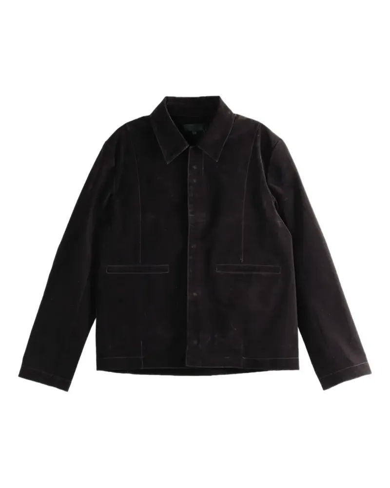 Omar Afridi Hemdjacke in Samtoptik - Braun Braun