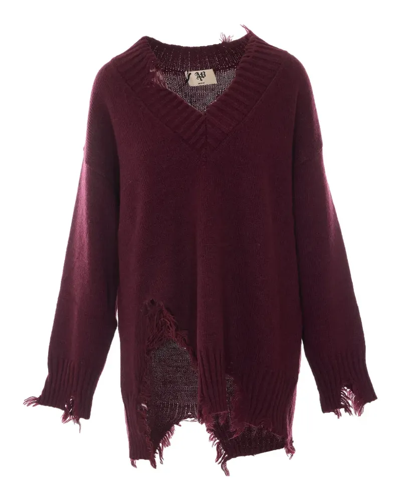 Aniye By Pullover in Distressed-Optik - Rot Rot