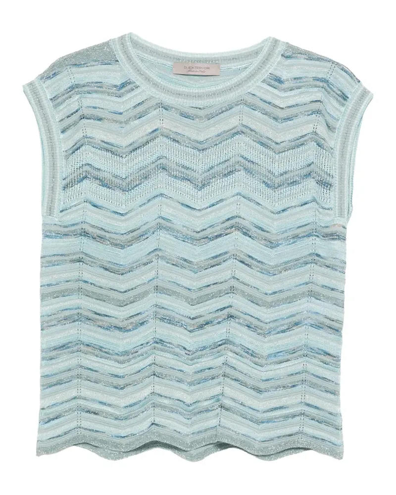 D.EXTERIOR sleeveless zig-zag top - Blau Blau