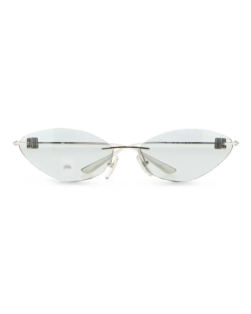 Balenciaga Rahmenlose Nano Cat-Eye-Sonnenbrille - Silber Silber