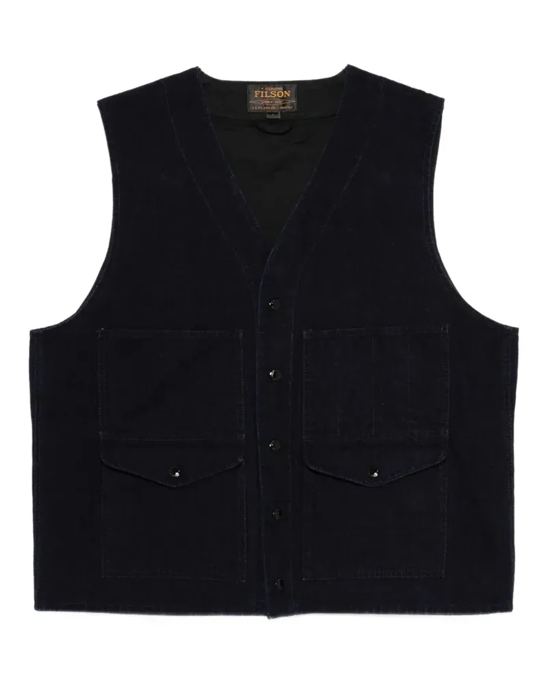 Filson Geknöpfte Weste mit Taschen - Blau Blau