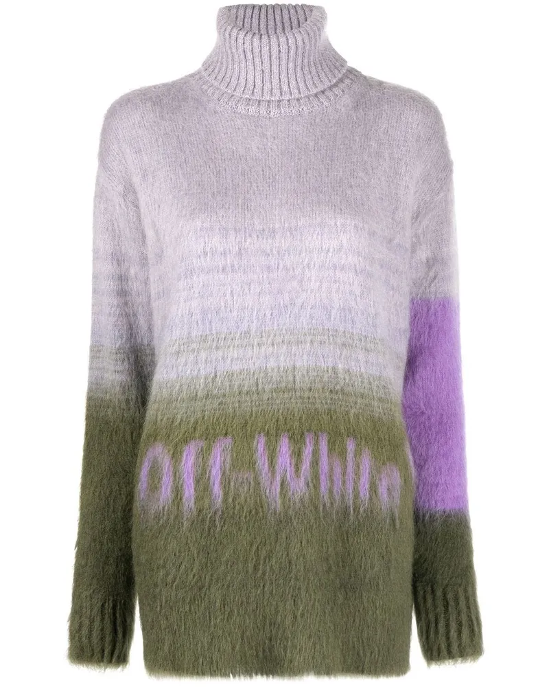 OFF-WHITE Intarsien-Pullover mit Rollkragen - Violett Violett