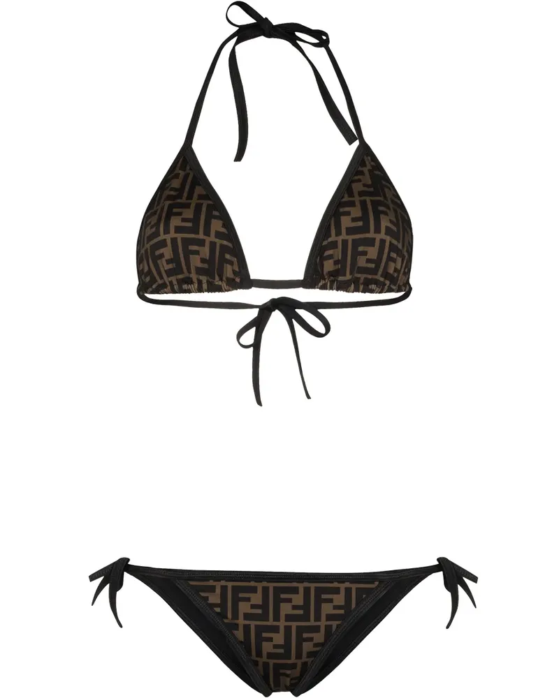 Fendi Triangel-Bikini mit FF-Print - Braun Braun