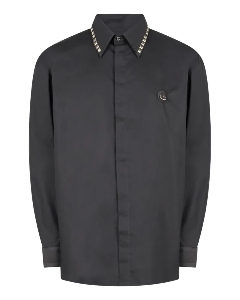 John Richmond Sweatshirt mit Nieten-Logo - Schwarz Schwarz