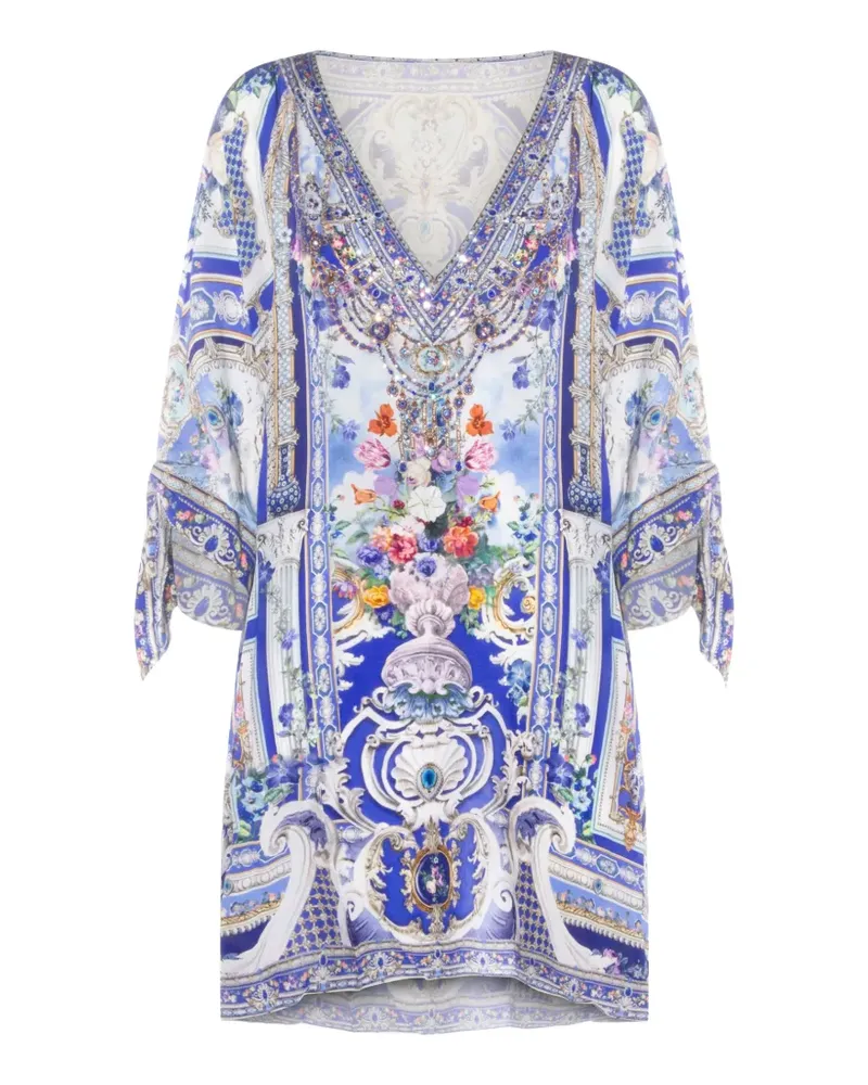 Camilla V-neck kaftan - Blau Blau