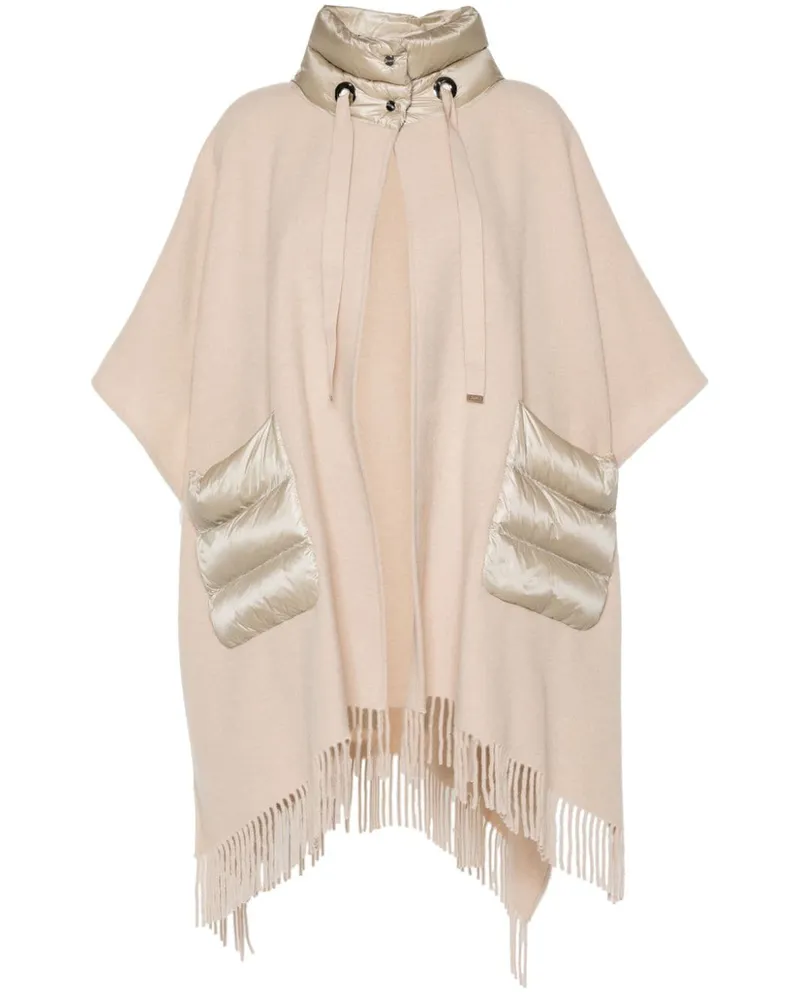 Herno Cape mit Fransen - Nude Nude