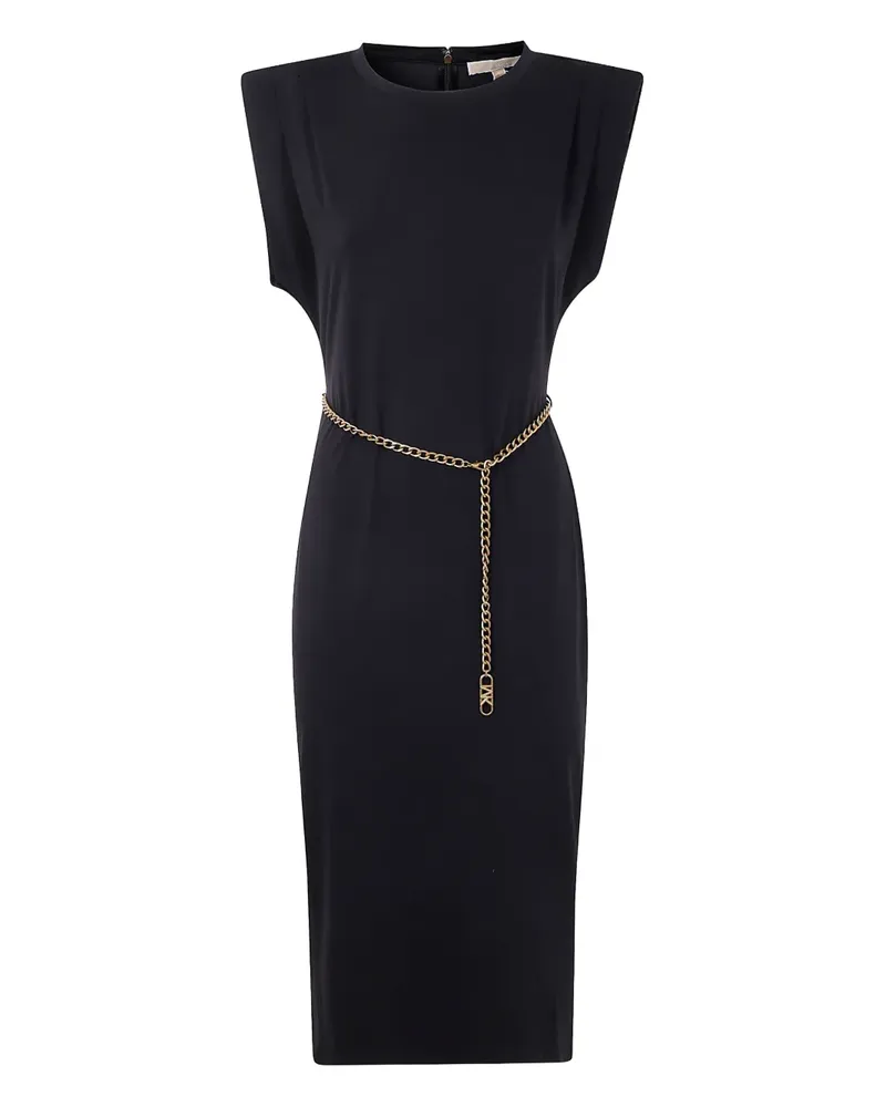 Michael Kors Midikleid mit Kettengürtel - Schwarz Schwarz