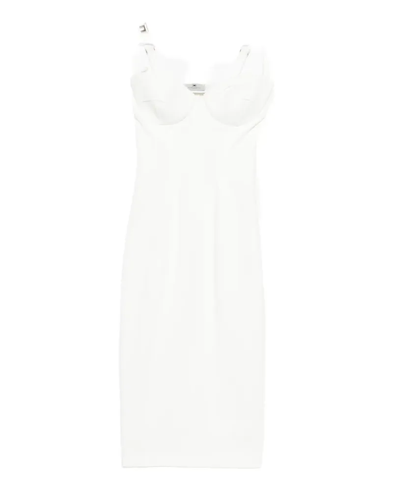 Elisabetta Franchi Midikleid mit Trägern - Weiß Weiß