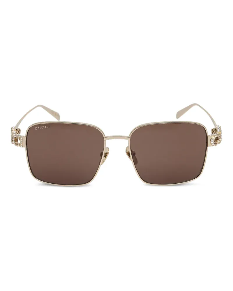 Gucci Sonnenbrille mit eckigem Gestell - Gold Gold