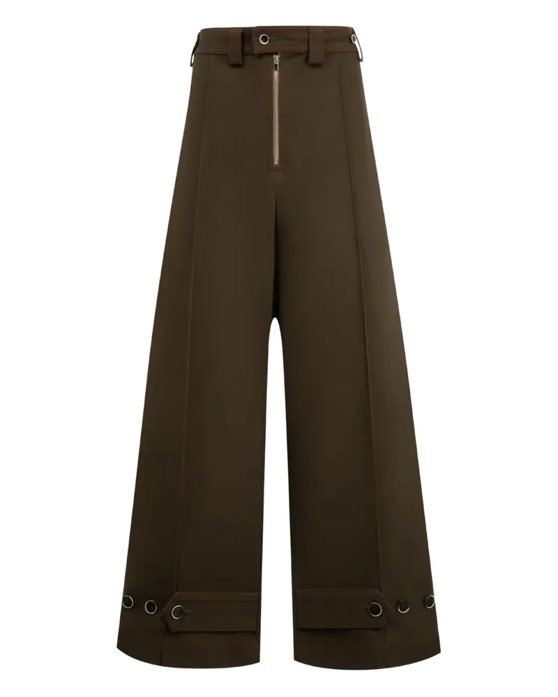 Christopher John Rogers tab wide-leg trousers - Braun Braun