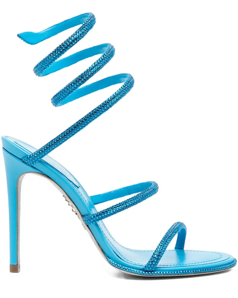 René Caovilla Sandalen mit Kristallen 110mm - Blau Blau