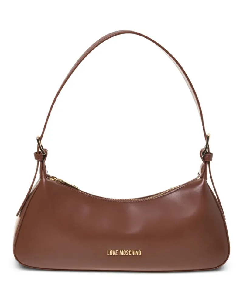 Moschino logo-lettering shoulder bag - Braun Braun