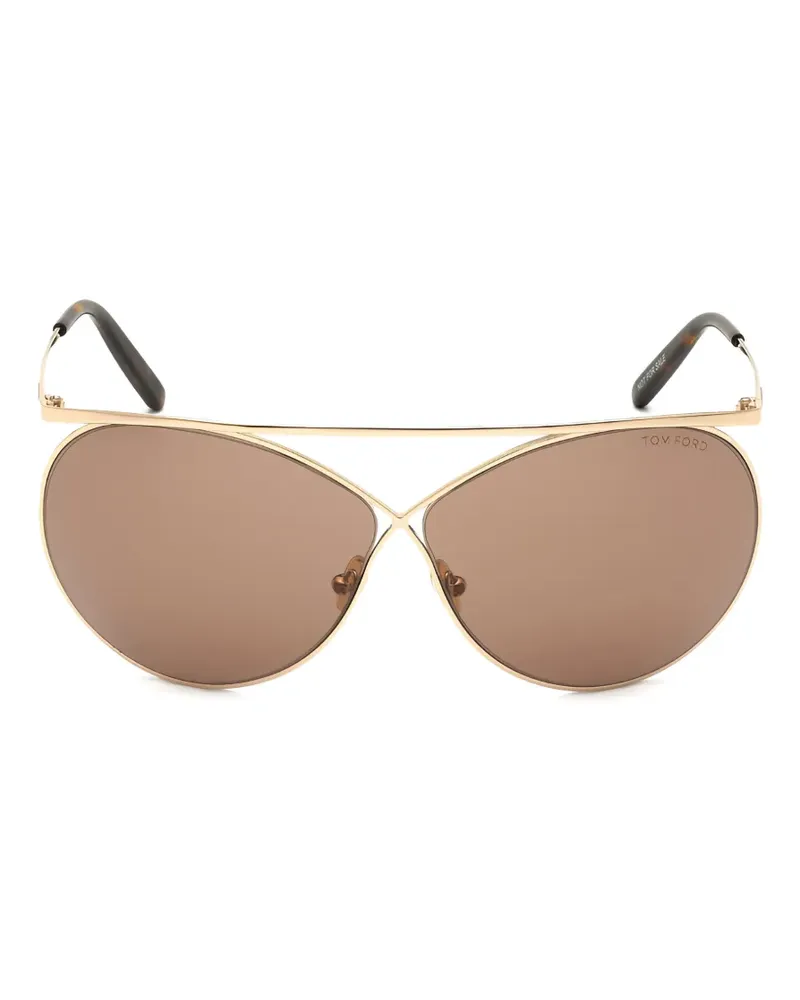 Tom Ford Sonnenbrille mit geometrischem Gestell - Gold Gold