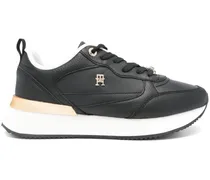 Sneakers mit Logo-Applikation - Schwarz