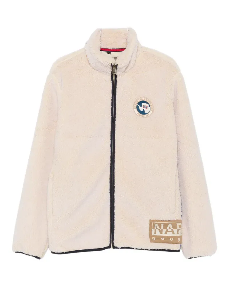 Napapijri Fleecejacke mit Logo-Patch - Nude Nude