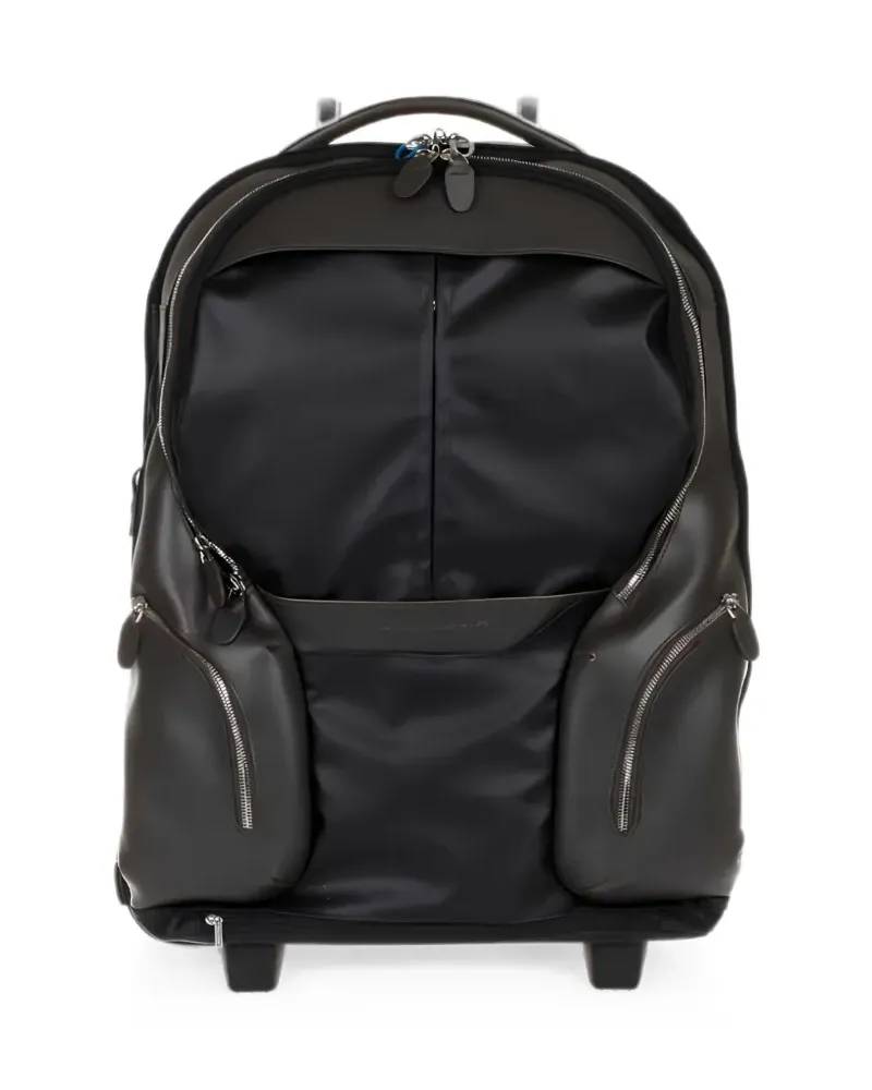 Piquadro Coleos leather cabin suitcase - Schwarz Schwarz