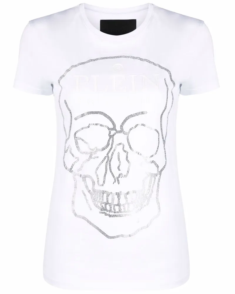 Philipp Plein T-Shirt mit Kristallen - Weiß Weiß