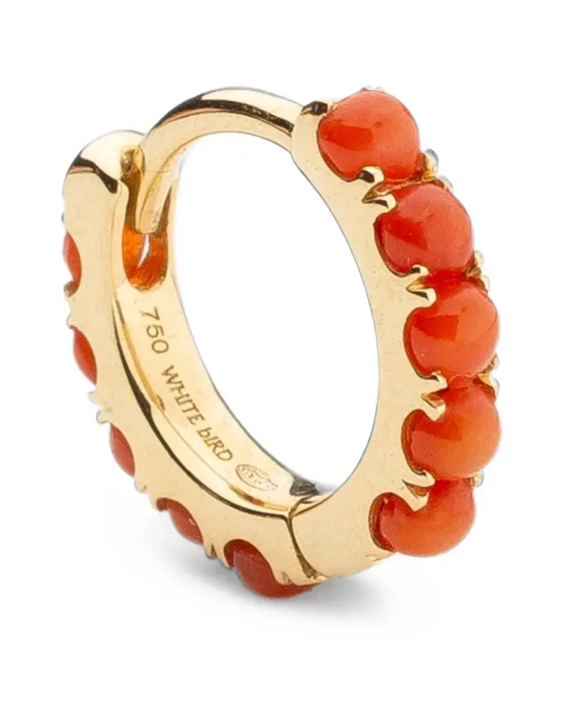 WHITE BIRD Ismène coral hoop earring - Gold Gold