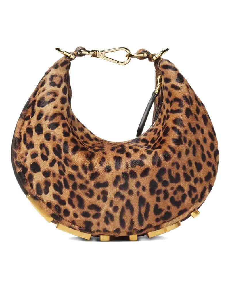 Fendi mini graphy leopard print shoulder bag - Braun Braun