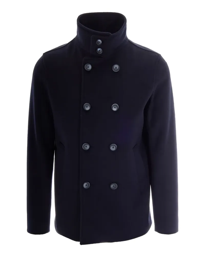 Herno double-breasted high-neck coat - Blau Blau