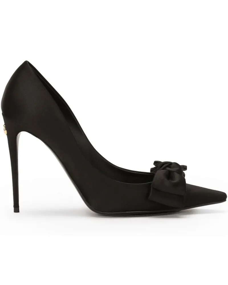 Dolce & Gabbana Pumps mit Schleife 105mm - Schwarz Schwarz