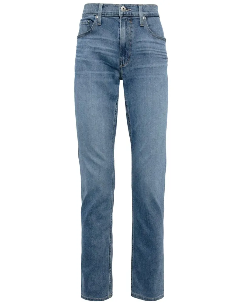 Paige Halbhohe Lennox Straight-Leg-Jeans Blau