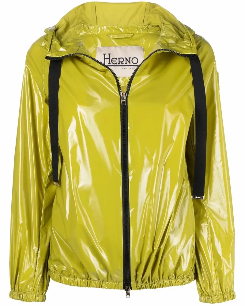 Herno Kapuzenjacke mit gerafftem Saum - Grün Grün