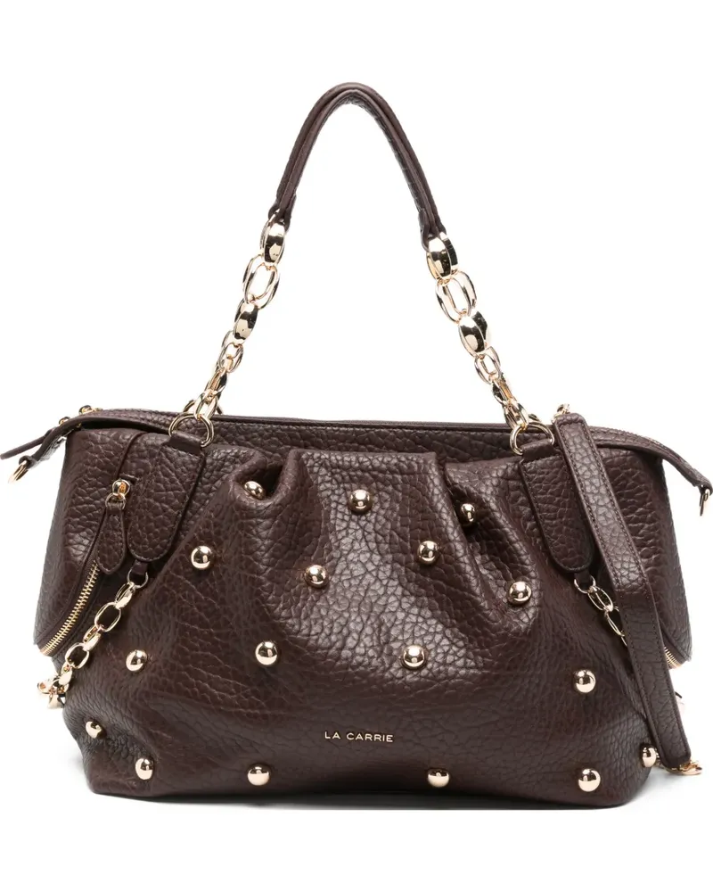 LA CARRIE medium studded chain-strap shoulder bag - Braun Braun