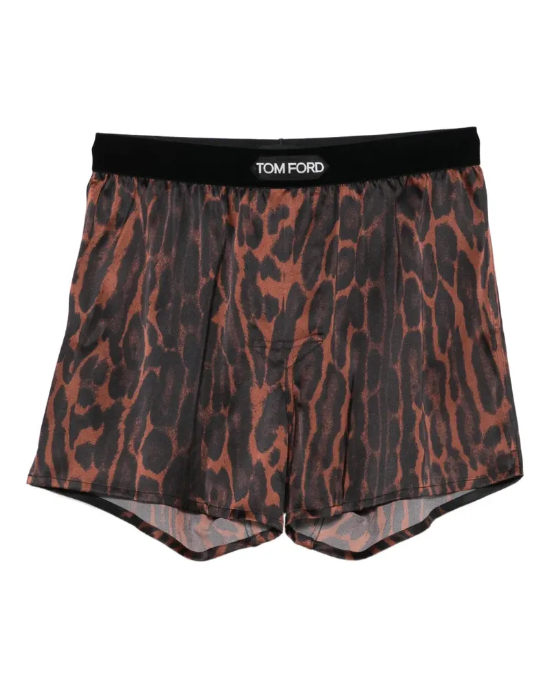 Tom Ford Boxershorts mit Leoparden-Print - Schwarz Schwarz