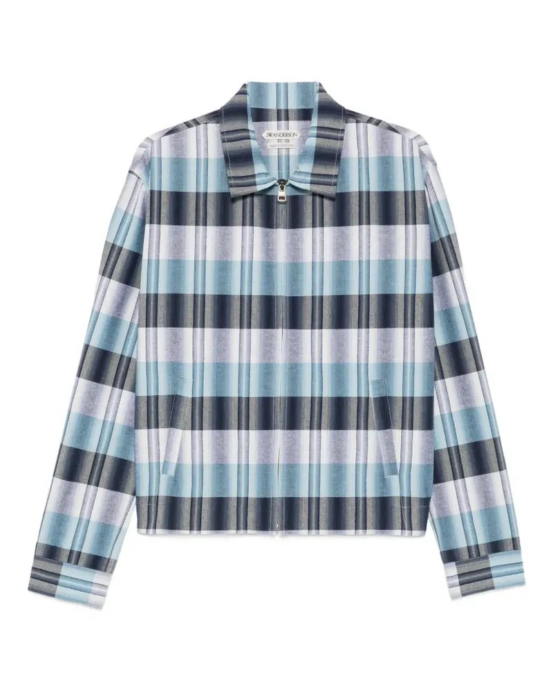 J.W.Anderson check zip-up blouson jacket - Blau Blau