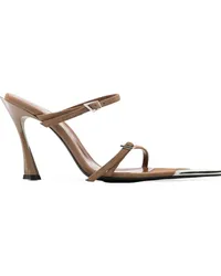 Thierry Mugler Sandalen aus Wildleder 95mm Braun