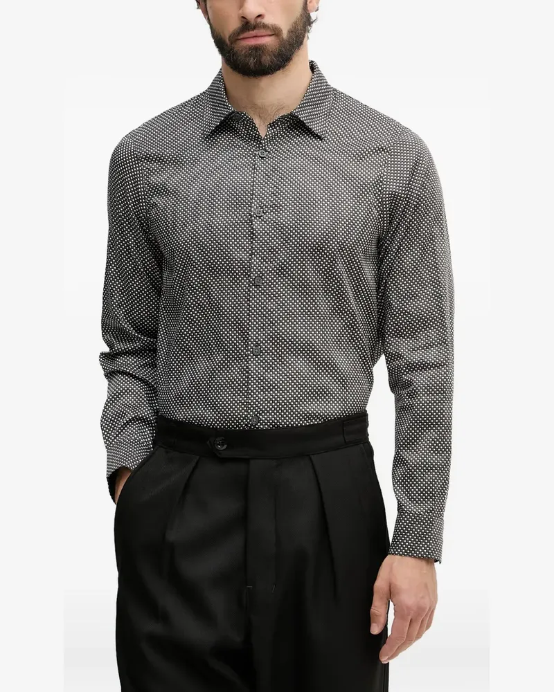 Armani Exchange geometric-print long-sleeve shirt - Grau Grau