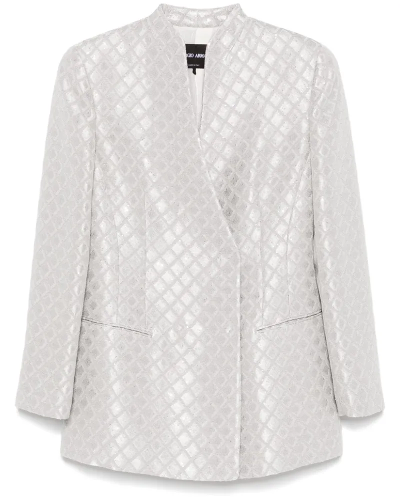 Giorgio Armani Doppelreihiges Sakko mit Pailletten - Grau Grau