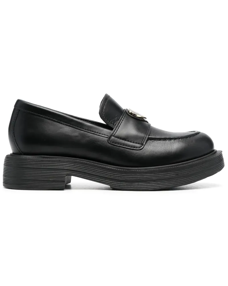 Moschino Loafer mit Logo-Schild - Schwarz Schwarz