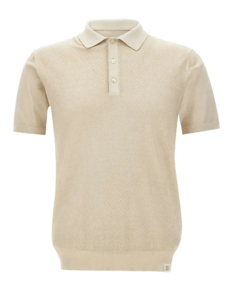 Peuterey diamond-pattern polo shirt - Nude Nude