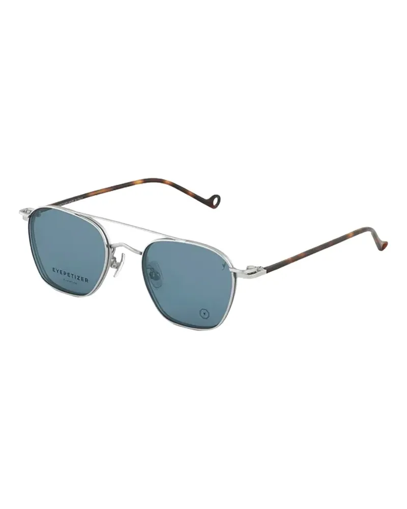 Eyepetizer Ice geometric-frame clip-on sunglasses - Silber Silber