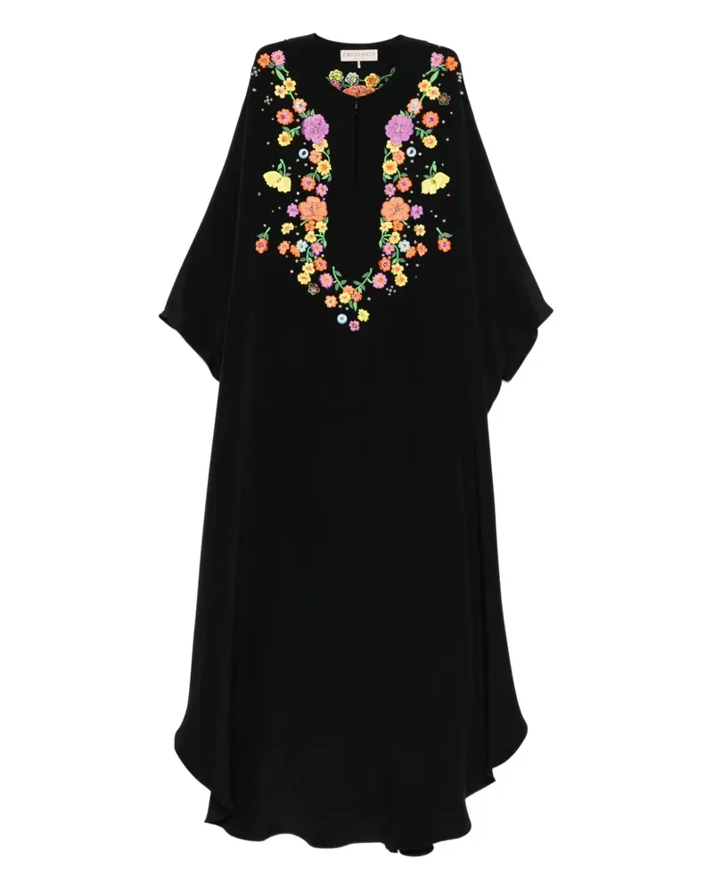Emilio Pucci floral-embroidered maxi dress - Schwarz Schwarz
