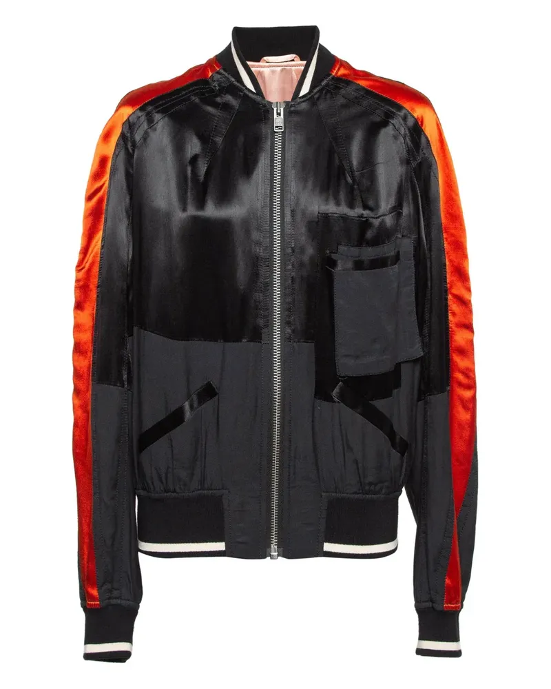 Haider Ackermann Bomberjacke mit Satineinsatz - Schwarz Schwarz