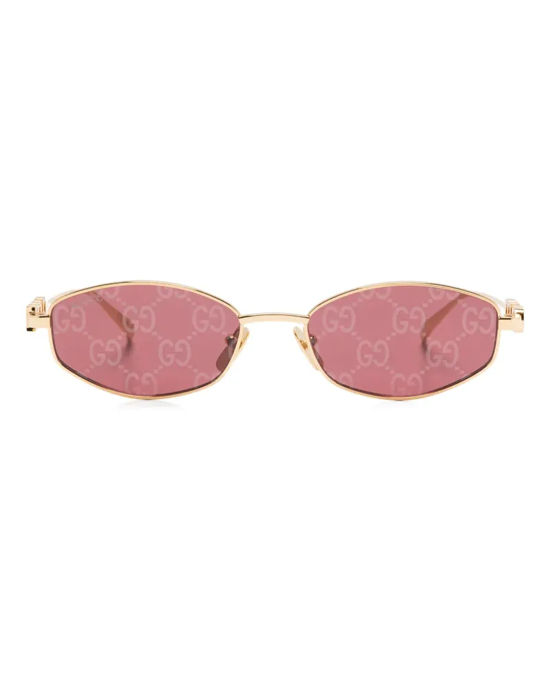 Gucci Sonnenbrille mit geometrischem Gestell - Gold Gold