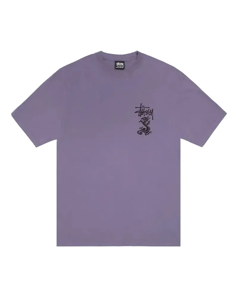 Stüssy dragon-embellished T-Shirt - Violett Violett