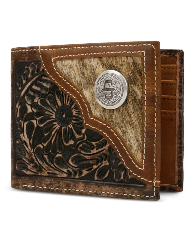 Stetson Portemonnaie mit floralem Prägemuster - Braun Braun