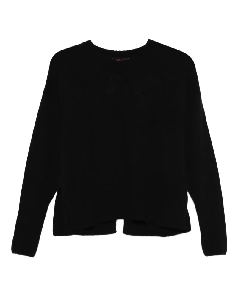 INCENTIVE! cashmere split-back cashmere pullover - Schwarz Schwarz