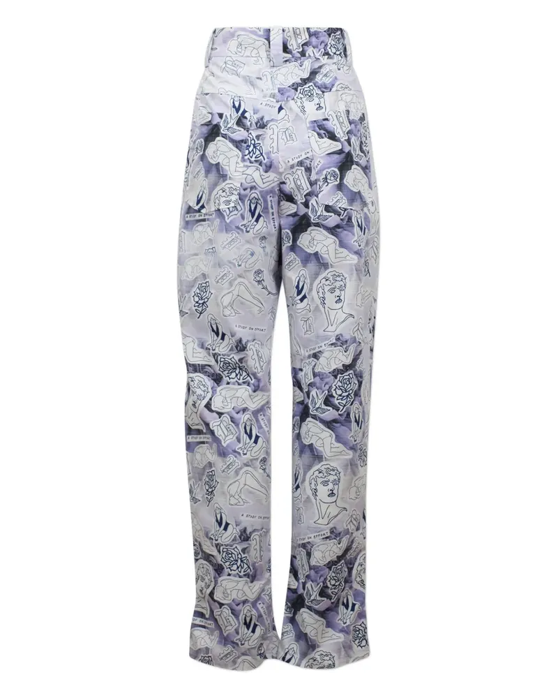 Baum und Pferdgarten Hose mit geometrischem Print - Violett Violett