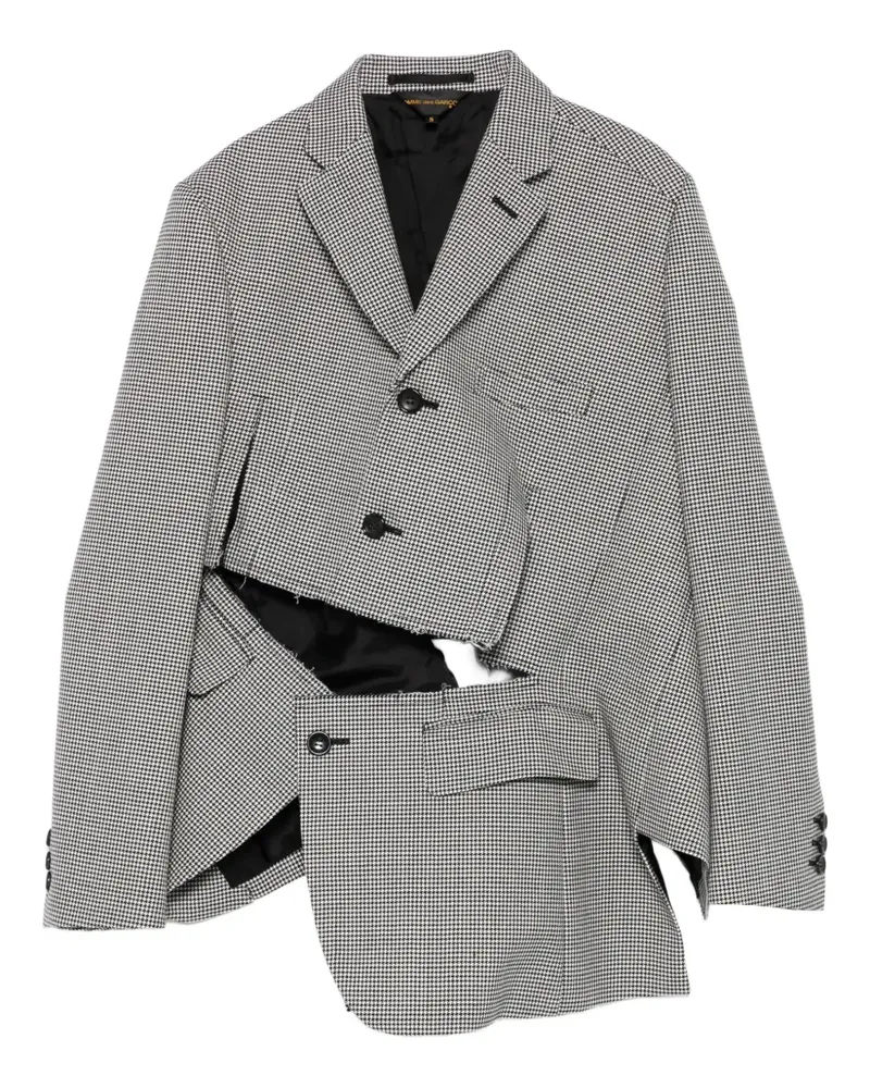 Comme des Garçons Jacke mit Hahnentrittmuster - Schwarz Schwarz