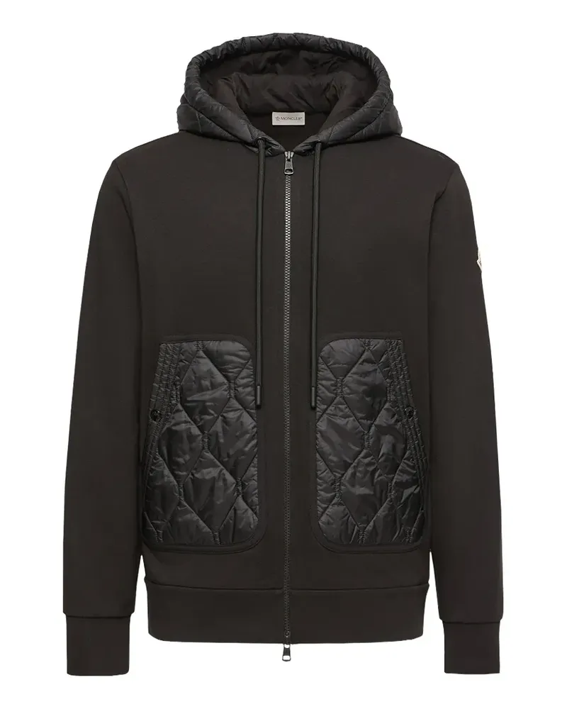 Moncler Kapuzenjacke mit gestepptem Einsatz - Schwarz Schwarz
